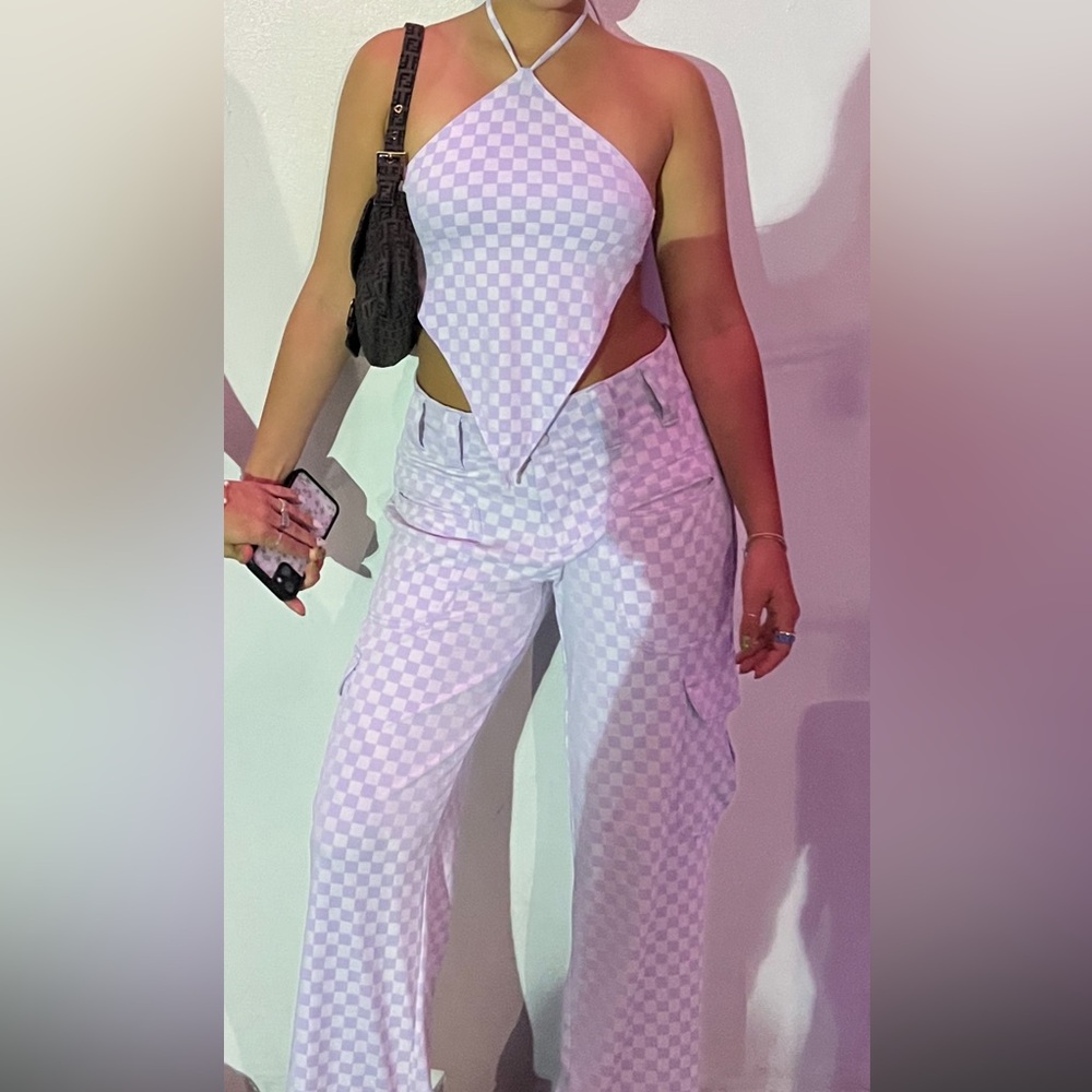 Frankie’s Bikinis - purple Checkered Women's Set